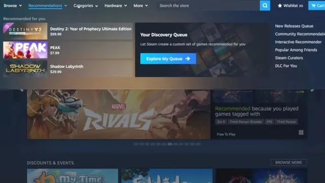 Steam Mağazası Yeni Yüzüyle Karşımızda: Kişiselleştirilmiş Oyun Deneyimi